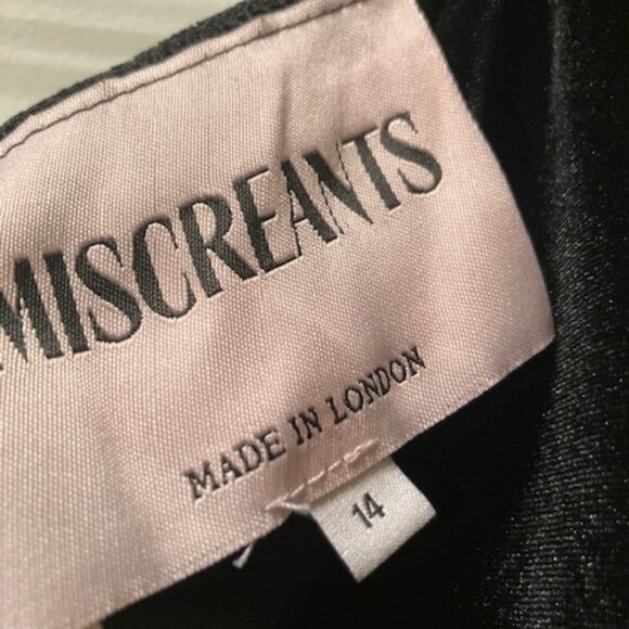 Miscreants black velvet one shoulder mock neck dress - Picture 3 of 4